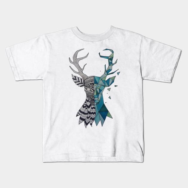 Origami Deer Kids T-Shirt by biagiocassese